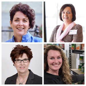 L to R: Crystal Miller, Debbie Davidson, Rita Hagen from the organization and Denise Russell from Grace Welcome Center