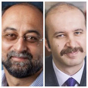 L to R: Amir Hussain, a professor from Loyola Marymount University in California. Also, Fatih Harpci, who is a religion professor at Carthage. 