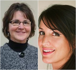 Barbara Brattin, Director of Kenosha Public Library (Left); Angie Aker, Vice President of the Kenosha Public Library Foundation.