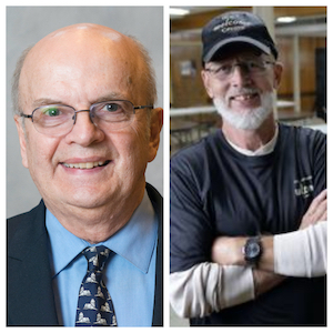 State Senator Bob Wirch (left) and Leif Peterson of the Grace Lutheran Church Welcome Center (right) 