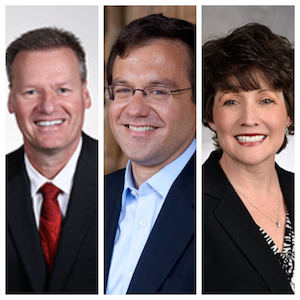 L to R: Dr. Bryan Albrecht, President of Gateway Technical College; John Swallow, President of Carthage College, and Debbie Ford, Chancellor of UW-Parkside 