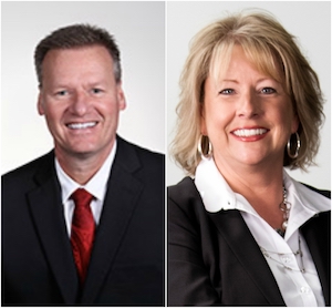 President of Gateway Technical College Bryan Albrecht (Left); President of the Southeast Region for Johnson Bank Karla Krehbiel (Right) 