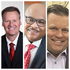 L to R: Bryan Albrecht, President of Gateway Technical College; Dr. Eric Gallien, superintendent of the Racine Unified School District; Jonathan Delagrave, Racine County Executive,  