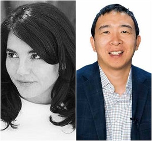 Author Carina Chocano (Left), Author Andrew Yang (Right) 