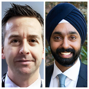 L to R: Carlo Nevicosi,  Walworth County Health Dept, Dr. Inder Paul Singh, President of the Eye Centers of Racine and Kenosha.