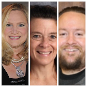 L to R: Elizabeth Steege (Case H.S. in Racine),  Polly Amborn (Tremper H.S. in Kenosha) and Derek Machan (Waterford H.S.) 