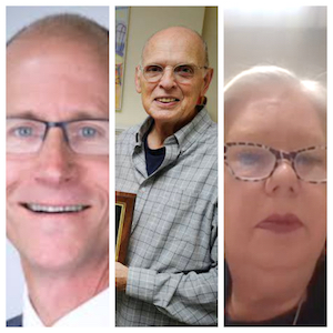 L to R: Ken Fellman, President of the Board of Directors; Tom Clark, who with he and his wife established the Clark Barber Fund at the Foundation, and Jane Harrington-Hedi, Interim Executive Director of the Kenosha Community Foundation.