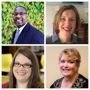 Left to right: Steven Mussenden Executive Director of the Racine Literacy Council, Lilly Barrett, Coordinator of the Walworth County Literacy Council, Cheryl Hernandez, Executive Director of the Kenosha Literacy Council, and Marsha Connet, Southeast Regional Literacy Consultant for the Wisconsin Literacy Council.