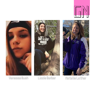 L to R: Vanessa Bush, a freshman at Hamline University; Lizzie Barber, a sophomore at UW-Stout; and Natalie Lother, a senior at Indian Trail High School