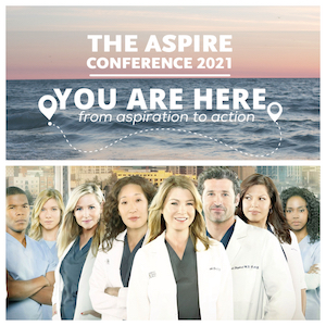 Top to Bottom: Aspire Conference - Logo; Greys Anatomy Cast 