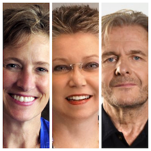 L to R: Roseann Shales and Guida Brown, President and Vice-President respectively of the Kenosha Women's Network; Robert Bathurst, Actor and Author