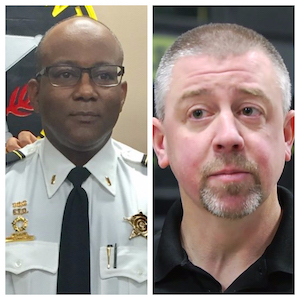 Horace Staples, Lieutenant - Director of Emergency Management (Left)  and Jeff Bliss, Team Leader of the Tactical Response Team  (Right) 