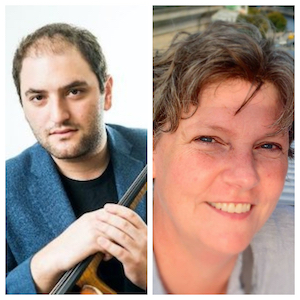 Julian Schwarz, acclaimed cellist (Left), Barb Farrar, Exeuctive Director of the LGBT Center of Southeast Wisconsin. (Right) 