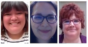 L to R:Brandi Cummings, Communications Specialist; Heather Thompson, Head of Youth & Family Services; and Shannon Urban, Head of Adult & Digital Services and at the Kenosha Public Library.