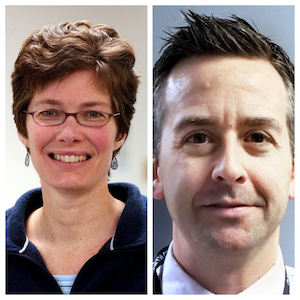 L to R:Margaret Gesner,  Director of the Racine County Health Department; Carlo Nevicosi, Deputy Director of the Walworth County Health Department. 