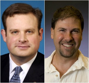 Represenative Cory Mason (Left) Carthage College Professor Jeff Roberg (Right)