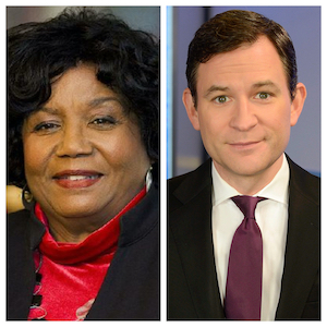 L to R: Melba Beals, one of the Little Rock Nine,  and author; ABC's Dan Harris, author
