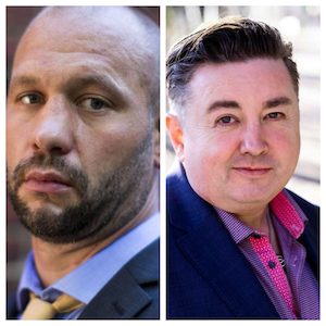 L to R: Former Al Qaeda recruiter Jesse Morton; former White Aryan Resistance recruiter Tony McAleer. 