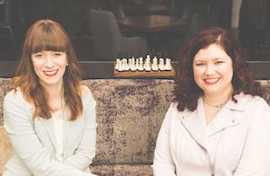 Sarah Steward Holland (Left), Beth Silvers (Right), co-hosts of the Pantsuit Politics podcast
