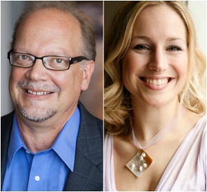 Dr. Pete Dennee; Associate Professor of Music at Carthage College (Left), Jocelyn Hagen, Composer (Right)