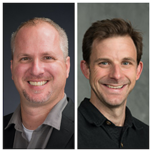 L to R: Jody Sekas, a member of the theater arts faculty at the University of Wisconsin-Parkside; Brian Gill, Parkside theater faculty