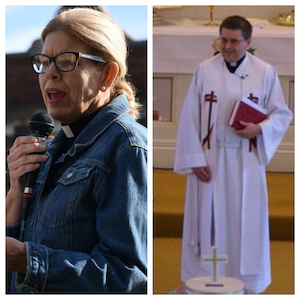 L to R: Rev. Susan Patterson-Sumwalt at First United Methodist Church; Rev. Bradley Brown from North Cape Lutheran Church in Raymond