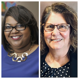 Tamara Coleman, Executive Director at the Shalom Center (Left); Gai Lorenzen, Executive Director of HALO (she recently announced her retirement)