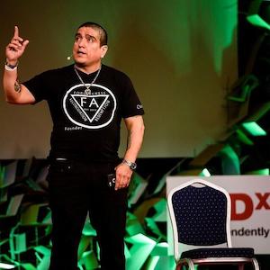 Sammy Rangel, giving his 2015 Ted Talk in Budapest 