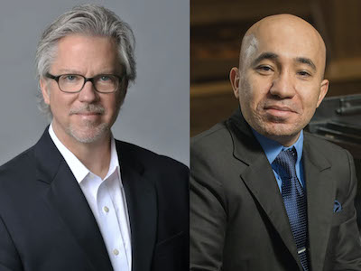 L to R: Robert Hasty, Conductor; Wael Farouk, Concert Pianist 