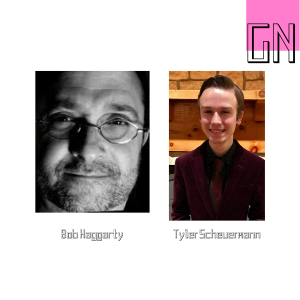 L to R: Bob Haggarty, Financial Expert: Tyler Scheuermann, award-winning lead play by play commentator at the University of Whitewater TV 