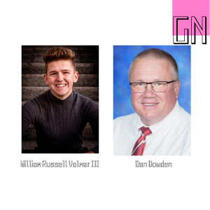 L to R: William Russell Volamar III, a senior at Big Foot Union High School and Principal of the school Dan Dowden.