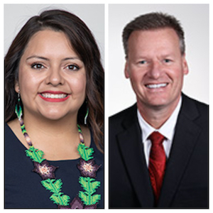 Zaida Hernandez-Irisson, a new member of GTC's Board of Trustees (Left), Bryan Albrecht, President of Gateway Technical College (Right)
