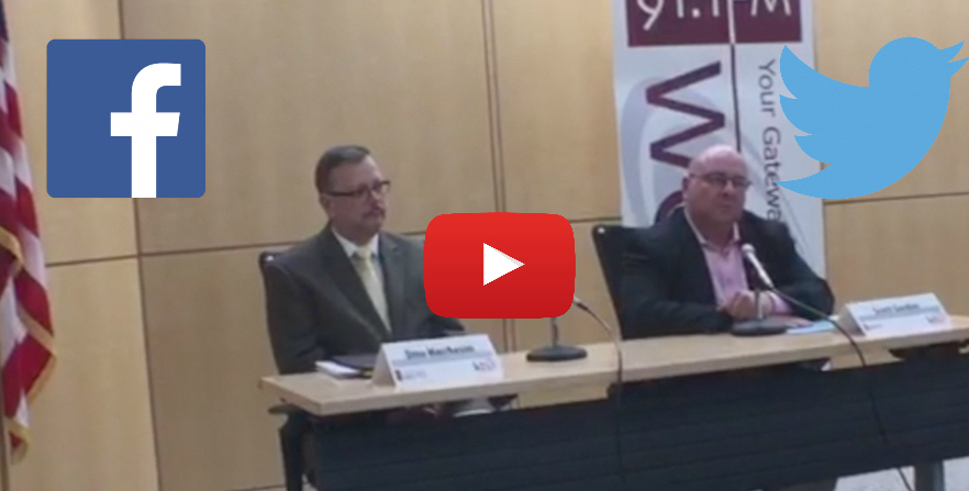 Scott Gordon and Dino Marchesini debate the issues at the 2016 WGTD Candidates Forum 