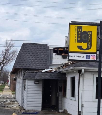 Aftermath of a fire at Kenosha Beer Gardens. 
