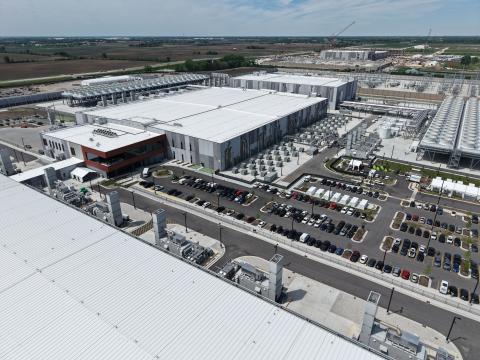Aerial shot of Microsoft's first Mt. Pleasant data center. 
