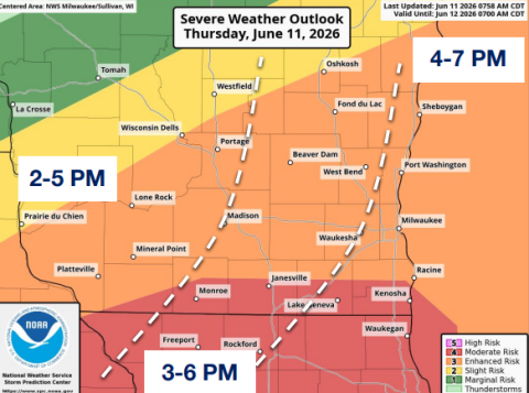 Map of severe weather threat. 
