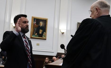 File photo of Kenosha County District Attorney Xavier Solis taking the oath of office. 