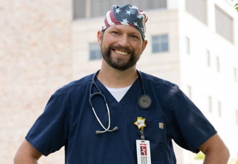 Mitchell Berman in work uniform. 