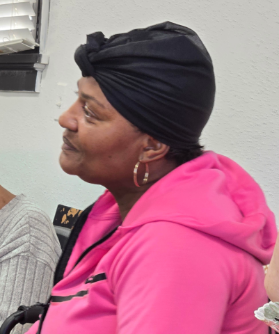 Markela Moore speaks at Saturday's meeting of the Racine branch of the NAACP. 