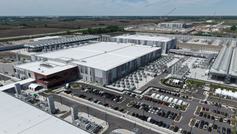 Aerial shot of the Microsoft data center campus in Mt. Pleasant