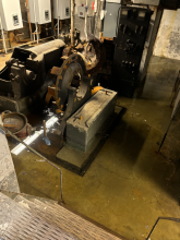 Water on the basement floor of the Rhode. 