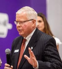 Universities of Wisconsin President Jay Rothman speaks during a press conference Wednesday, Oct. 1, 2025, at Waunakee Community High School in Waunakee, Wis. Angela Major/WPR