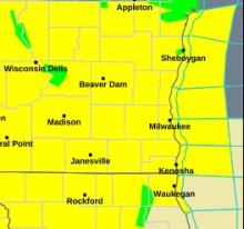 Tornado Watch map. 