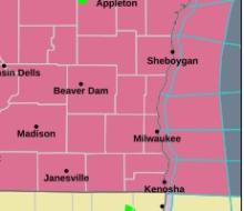 map of severe thunderstorm watch area. 