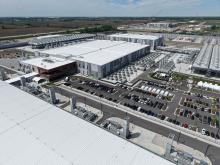 Aerial shot of Microsoft's first Mt. Pleasant data center. 