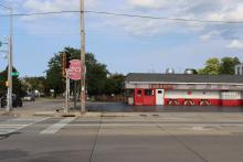 Photo of empty parking lot at The Spot. 