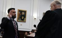 File photo of Kenosha County District Attorney Xavier Solis taking the oath of office. 