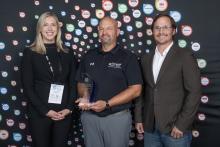 L-r, Morgan Garvey, NC3 program manager for Tormach; Jeremy Dutton; Domenic Guenta with Tormach. 