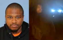 Photos of a headshot and a security camera shot of the individual being sought. 