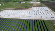The state’s first large utility-scale battery storage project came online in southeastern Wisconsin in June 2025 at the Paris Solar-Battery Park in Kenosha County. Photo courtesy of We Energies